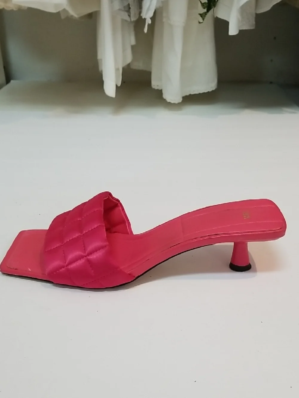 Zara Quilted Slide Sandals in Hot Pink - Picture 4 of 7